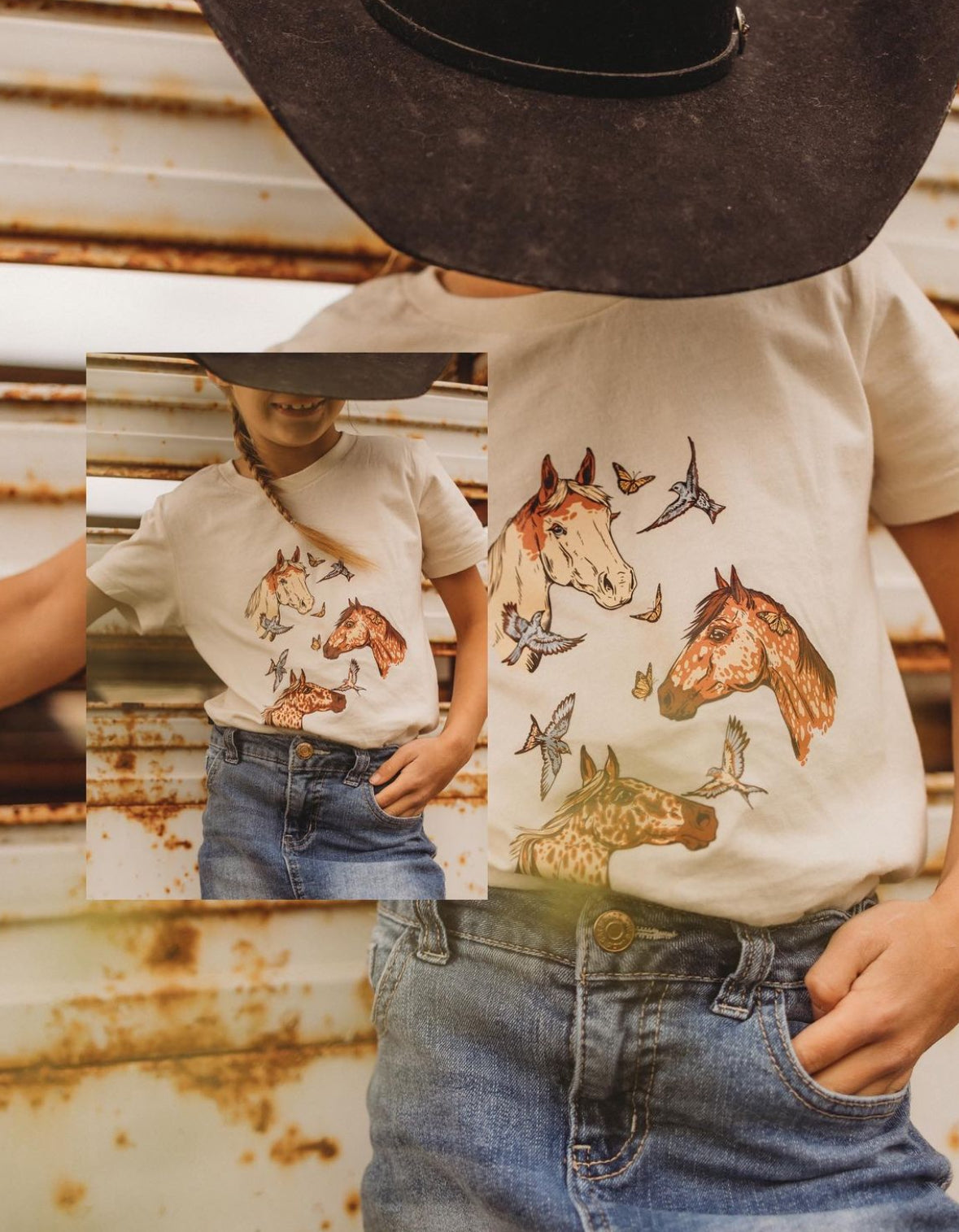 Dreamy Horse Tee (Youth Small) - Natural