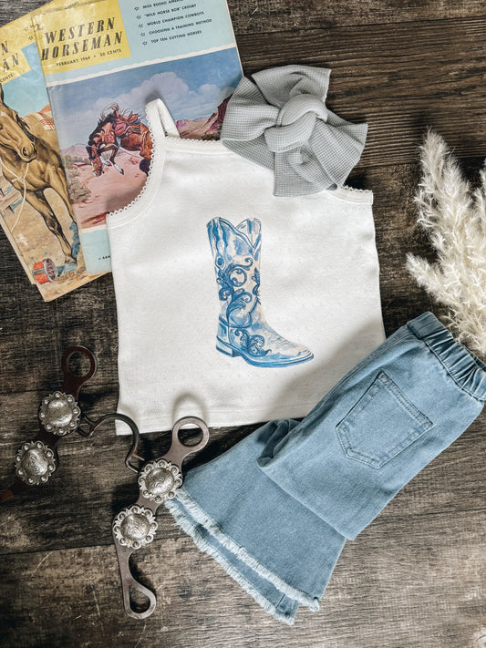 Blue Collar Boot Pointelle Tank (6-12M) - Coconut