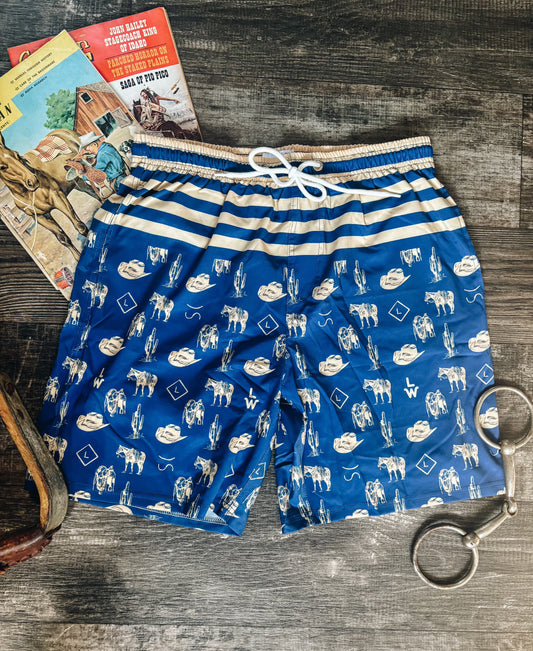 All Things Western Mens Swim Trunks (Mens) - Royal Blue