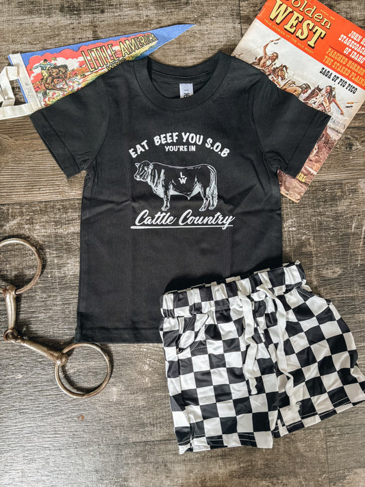 Eat Beef SOB (6-12M) - Black