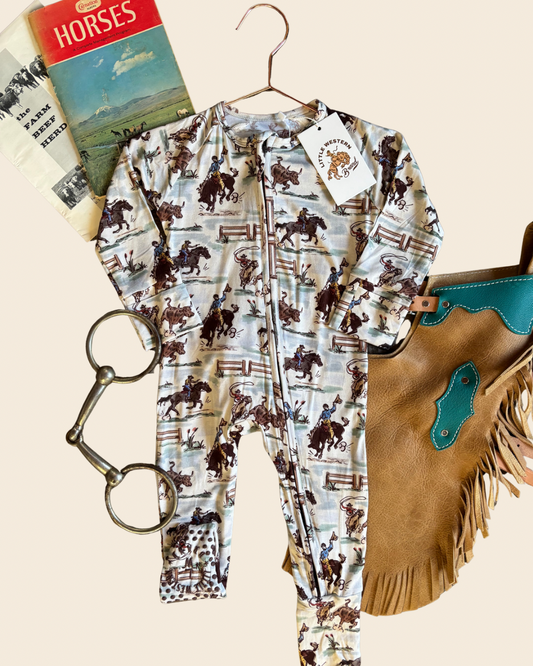 Hold Yer Horses Bamboo Footed Sleeper (Baby)