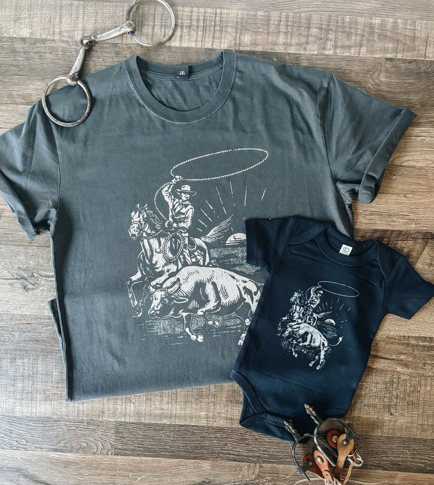 Rustic Roping Tee (Adult) - Faded Black (XL)