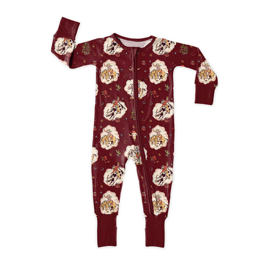 A Vintage Buckaroo Christmas Bamboo Footed Sleeper (Baby)