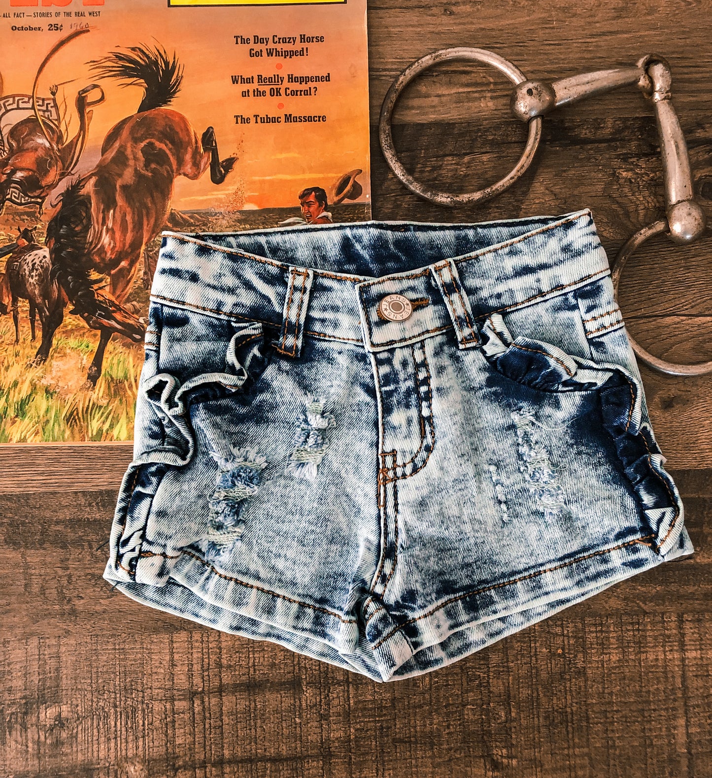 Distressed Acid Wash Denim Shorts (Baby, Toddler, & Youth)