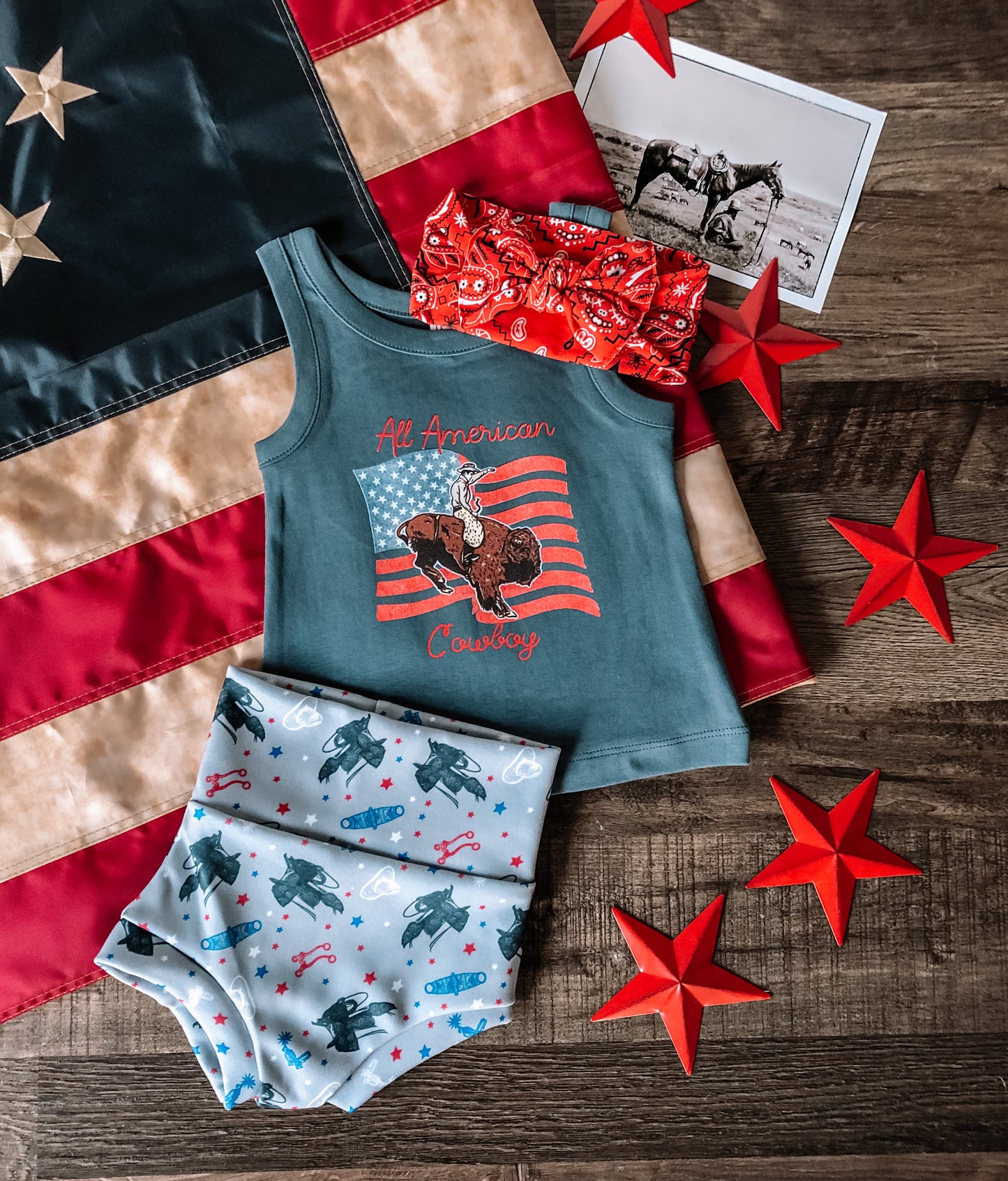 All American Cowboy Tank (Baby & Toddler) - Harbor