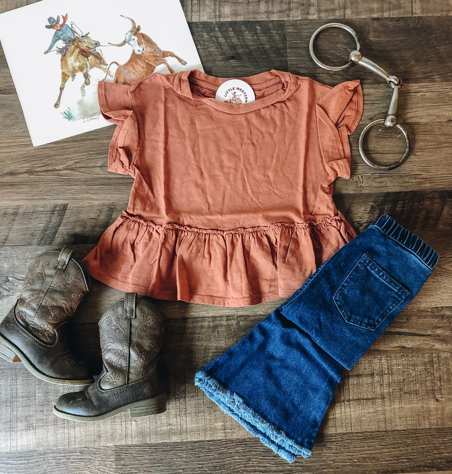 Clay Babydoll Peplum Top (Baby, Toddler, & Youth)