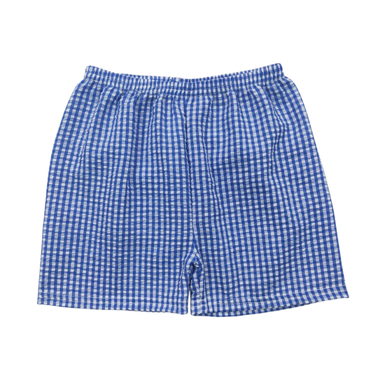 Blue Seersucker Shorts (3T)