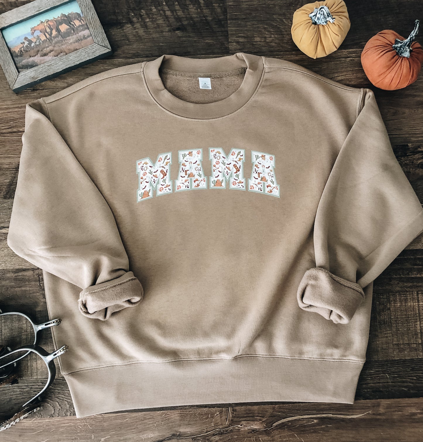 MAMA Boot Scootin' Crewneck Sweatshirt (Women's) - Sand