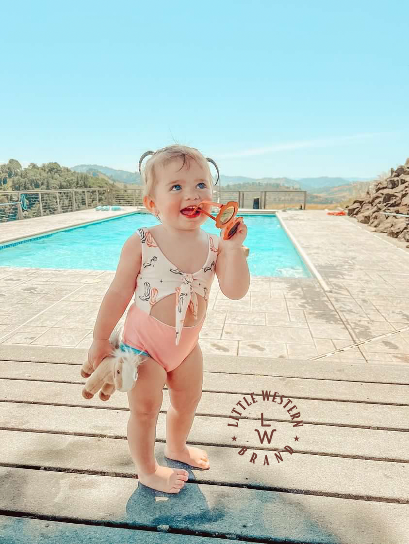 Boots & Spurs Cut-Out Swimsuit - pink