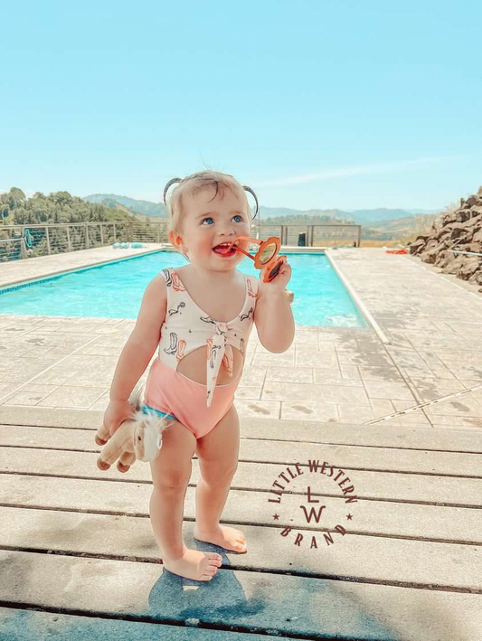 Boots & Spurs Cut-Out Swimsuit - pink