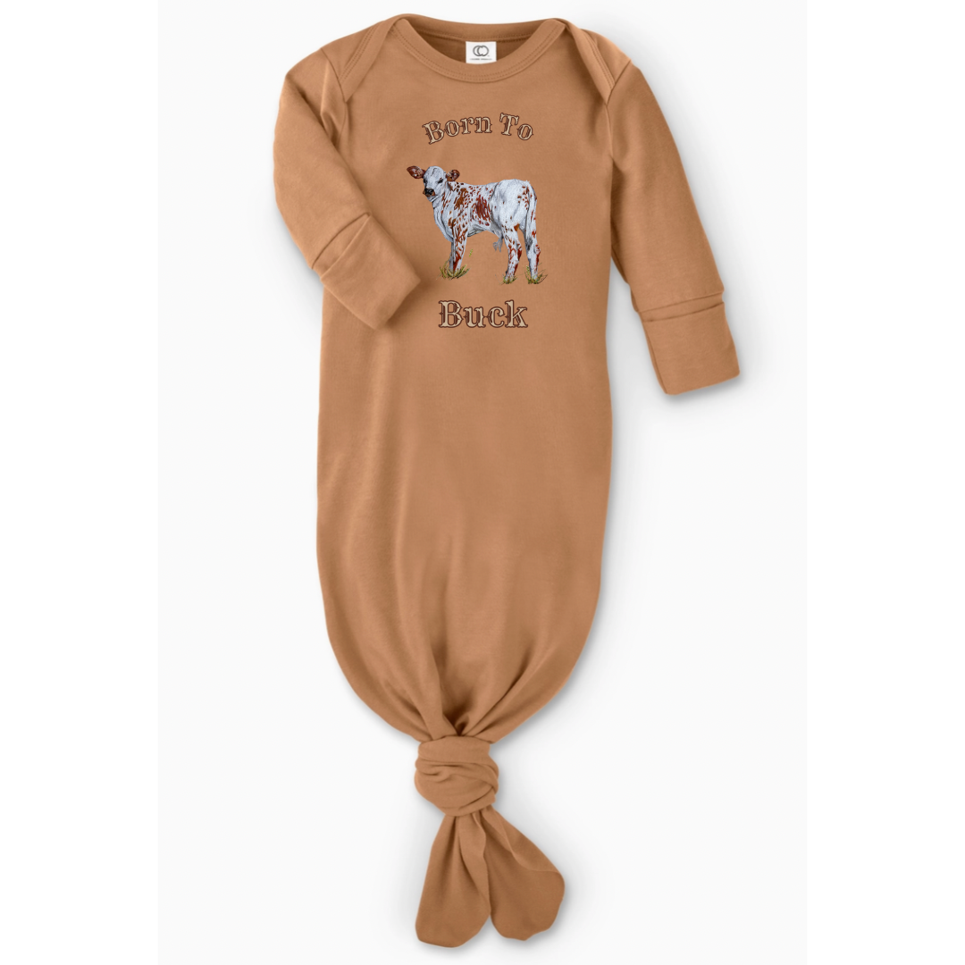 Born To Buck Infant Gown - Ginger
