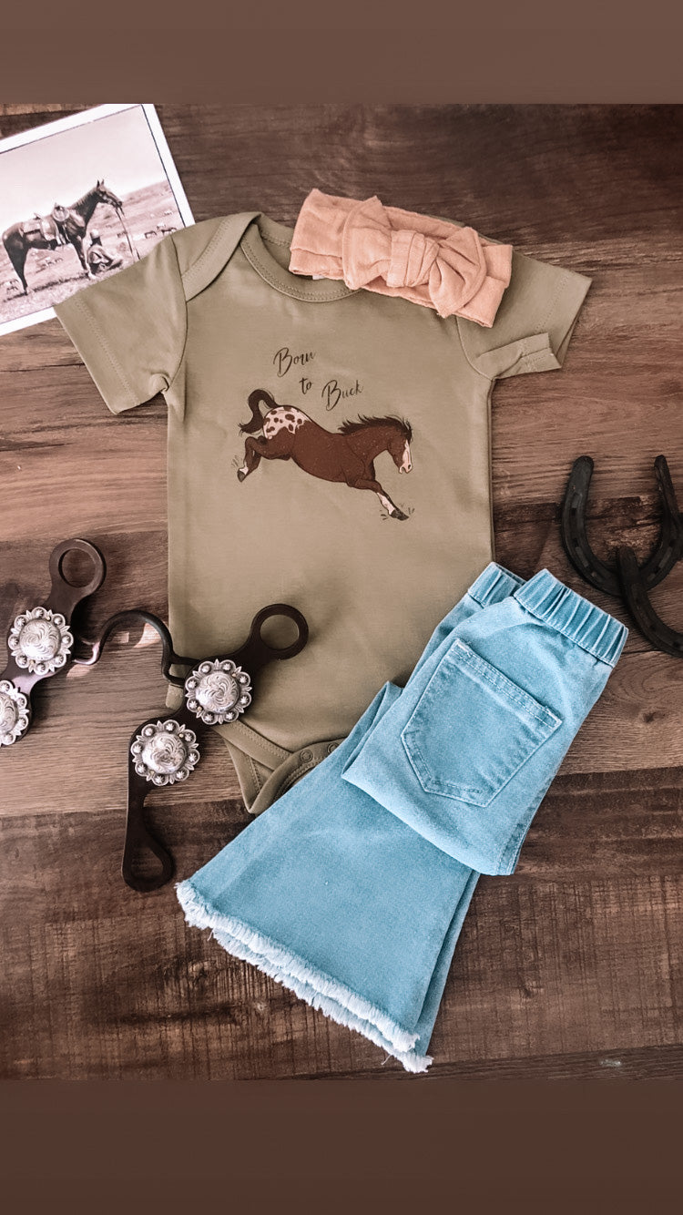Born to Buck, Bucking Horse Bodysuit (Baby) - Herb