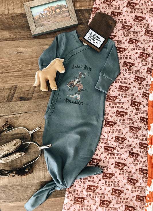 Brand New Buckaroo Infant Gown - Harbor