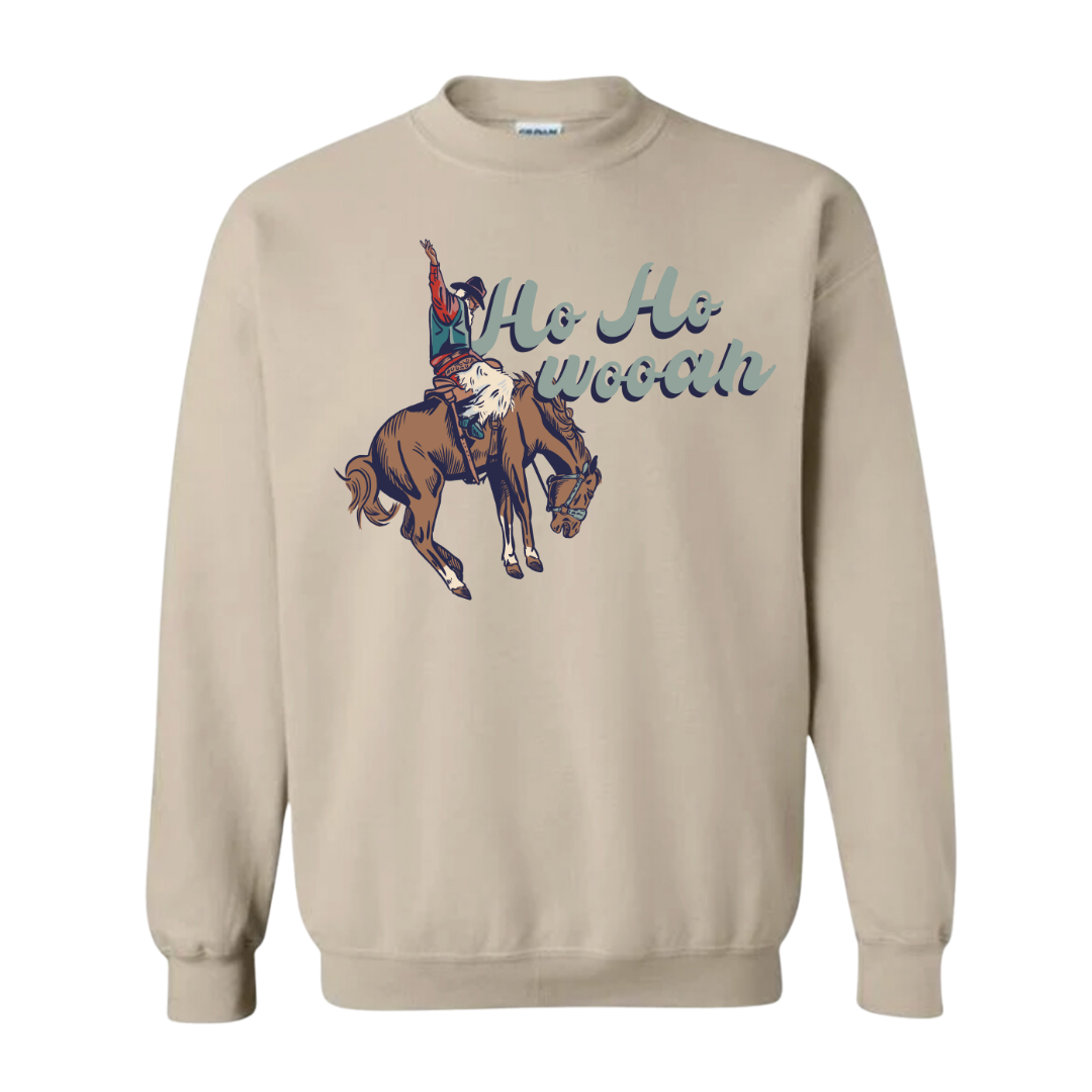 Broncy Santa Crewneck Sweatshirt (Adult) - Sand