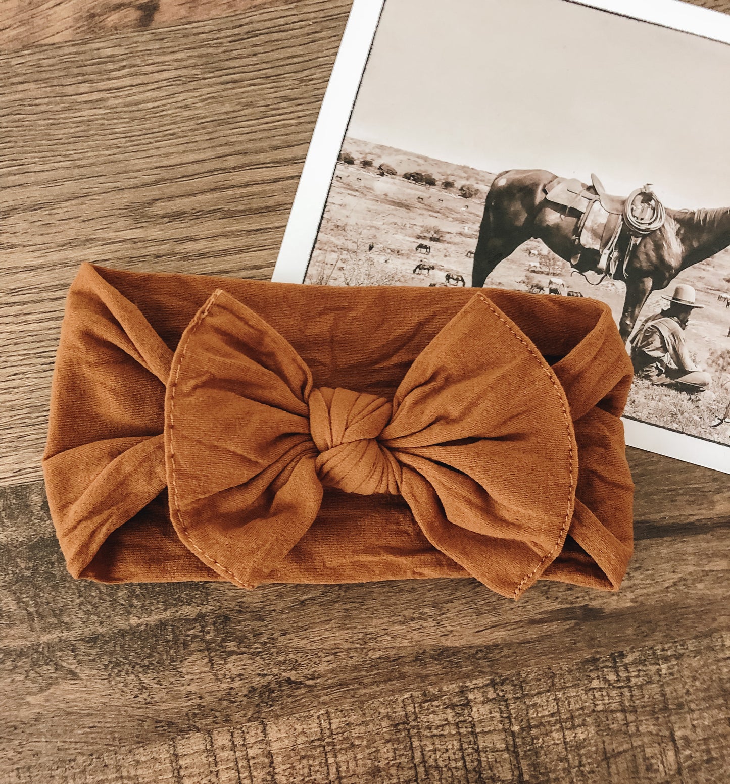 Knotted Headband Bow - Camel