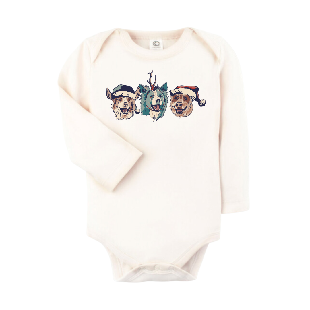 Christmas Cowdogs (Baby, Toddler, & Youth) - Natural 3-6M
