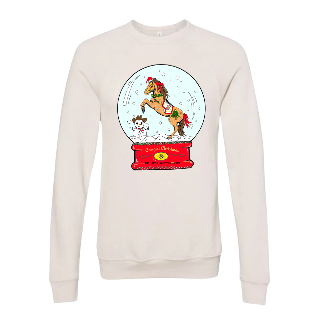 Cowgirl Snow Globe Crewneck Sweatshirt (Adult) - Natural