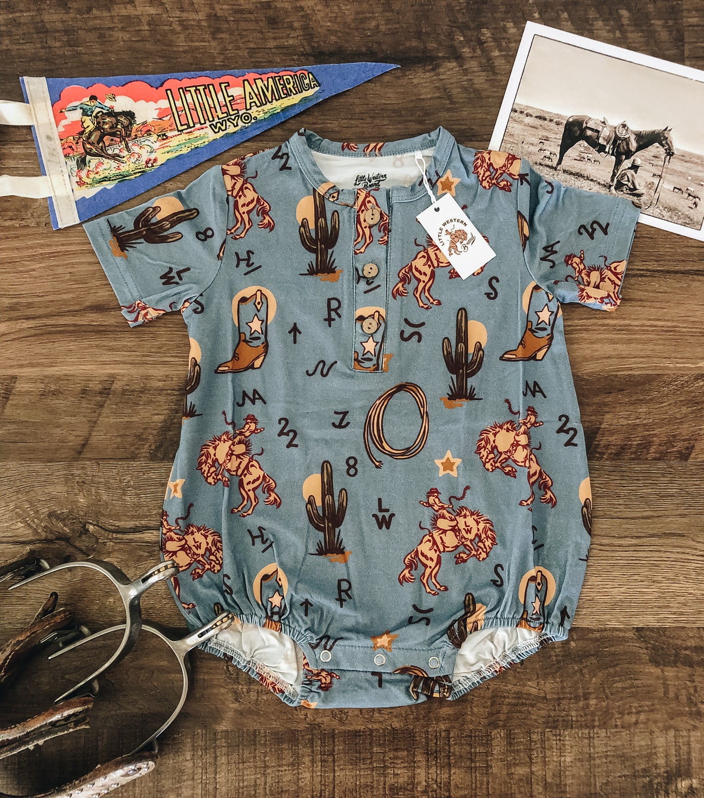 LWB Cowboy Bubble Romper - Vintage Indigo