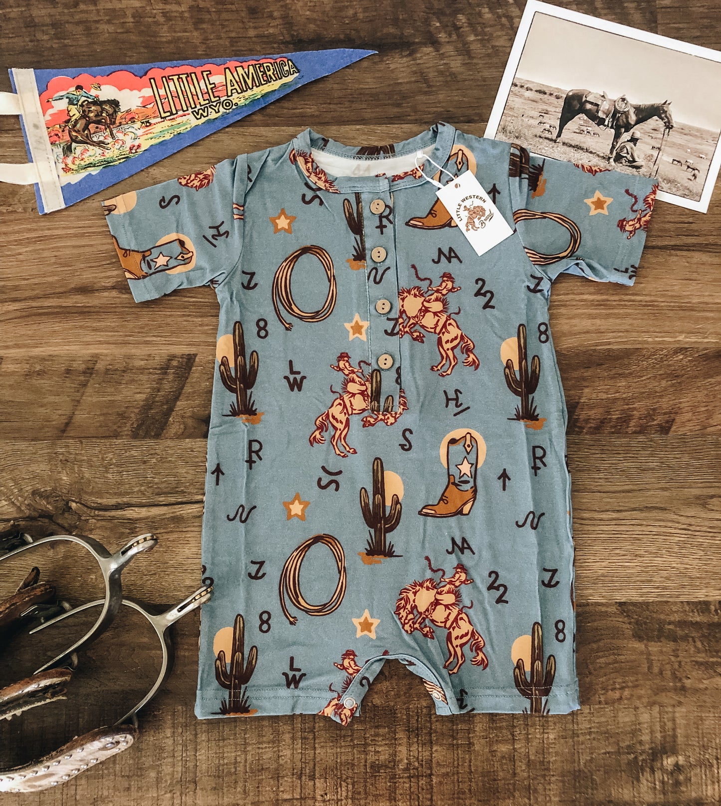 LWB Cowboy Shorts Romper - Vintage Indigo