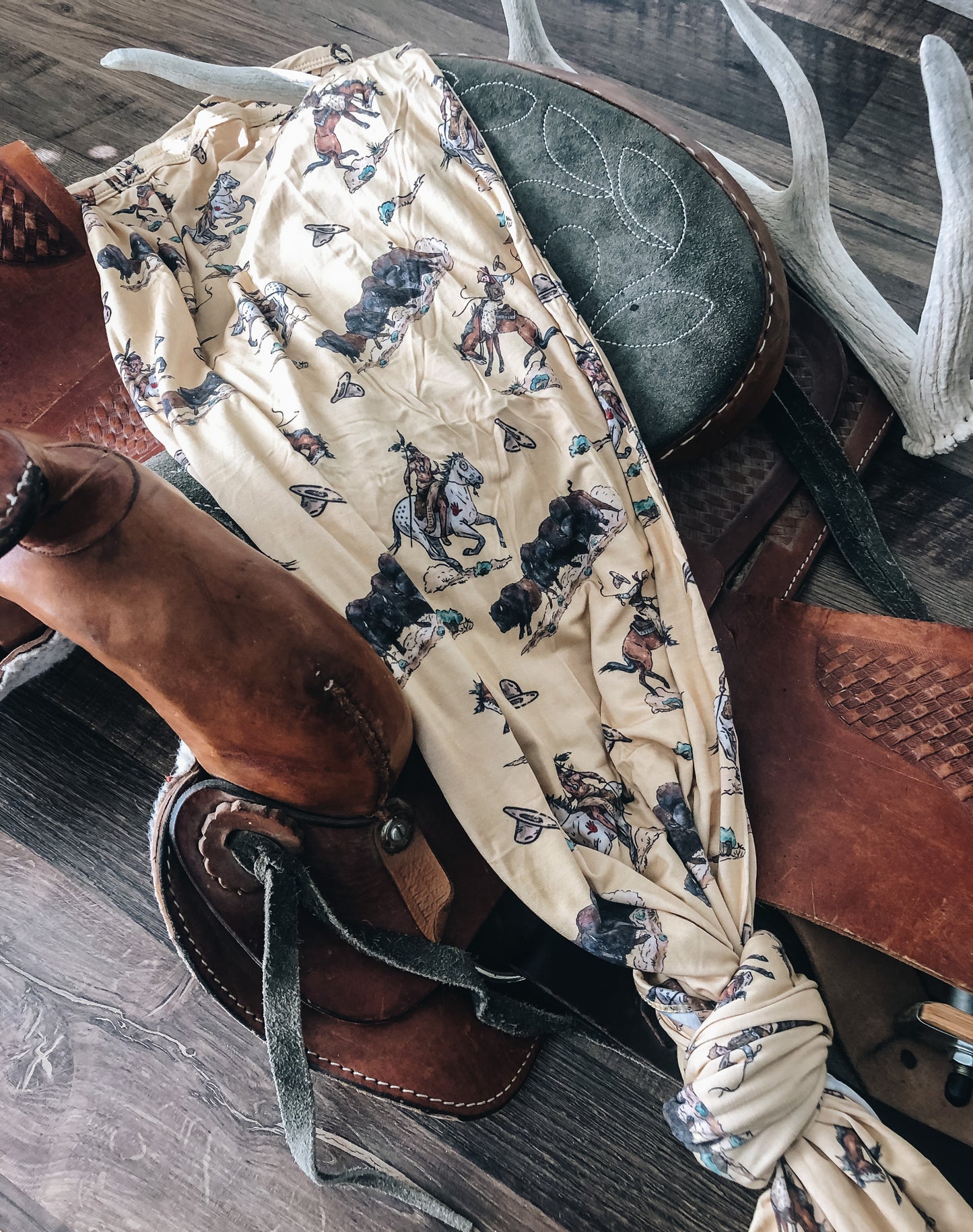 Cowboy's & Indian's Bamboo Swaddle Blanket