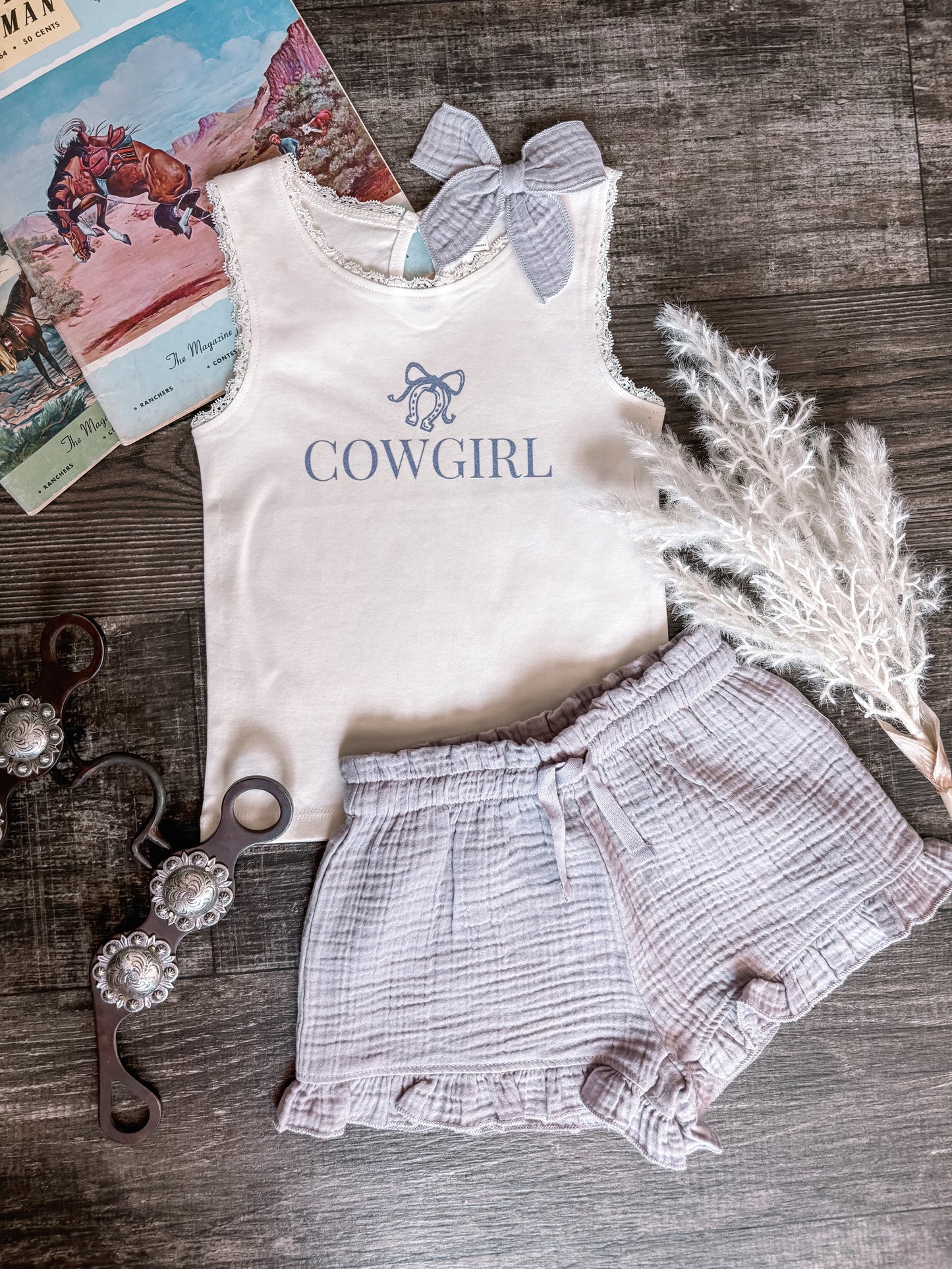 Lilac Cowgirl Lace Tank (Baby & Toddler) - Ivory