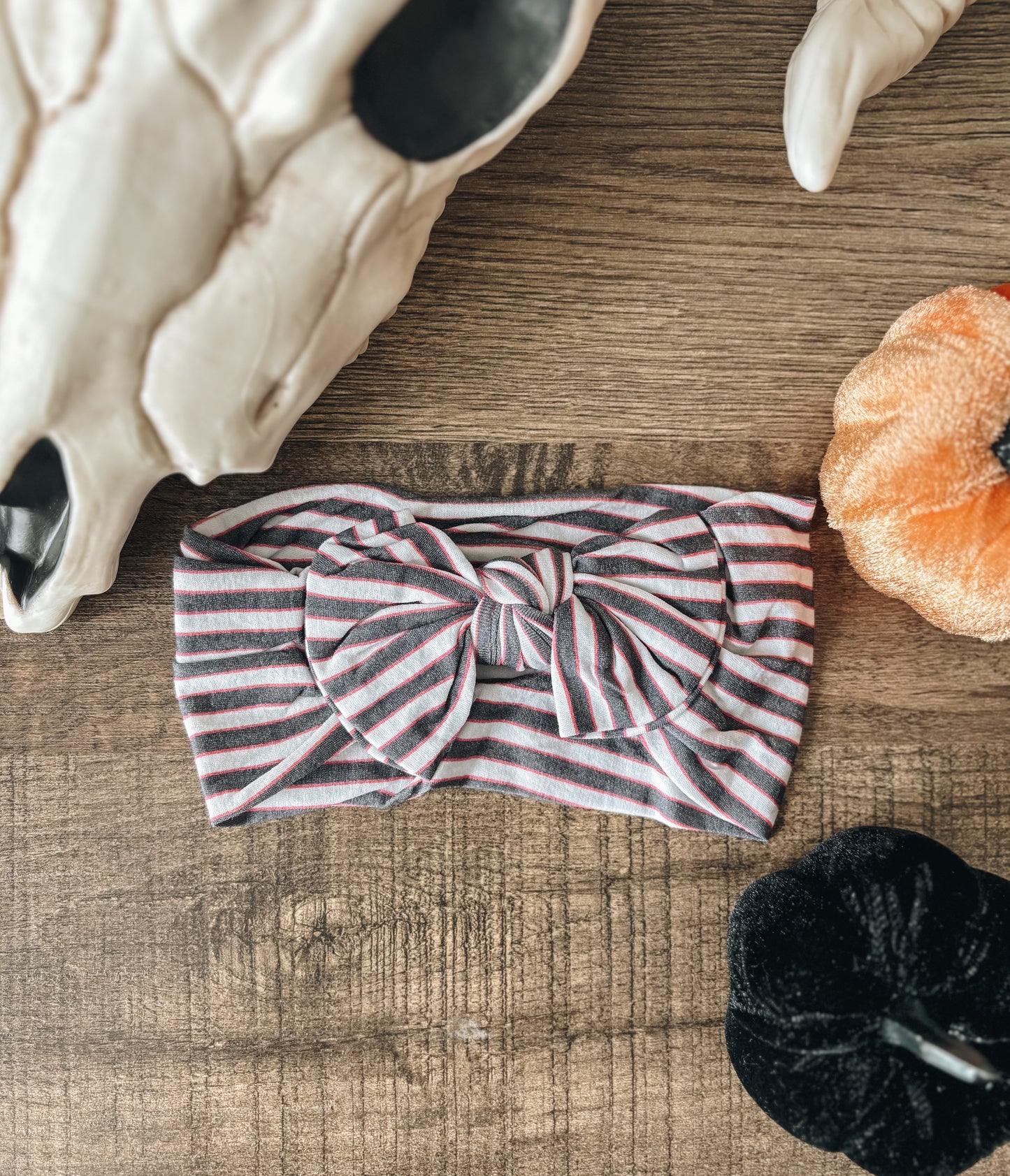 Halloween Black & Orange Stripe Nylon Headband