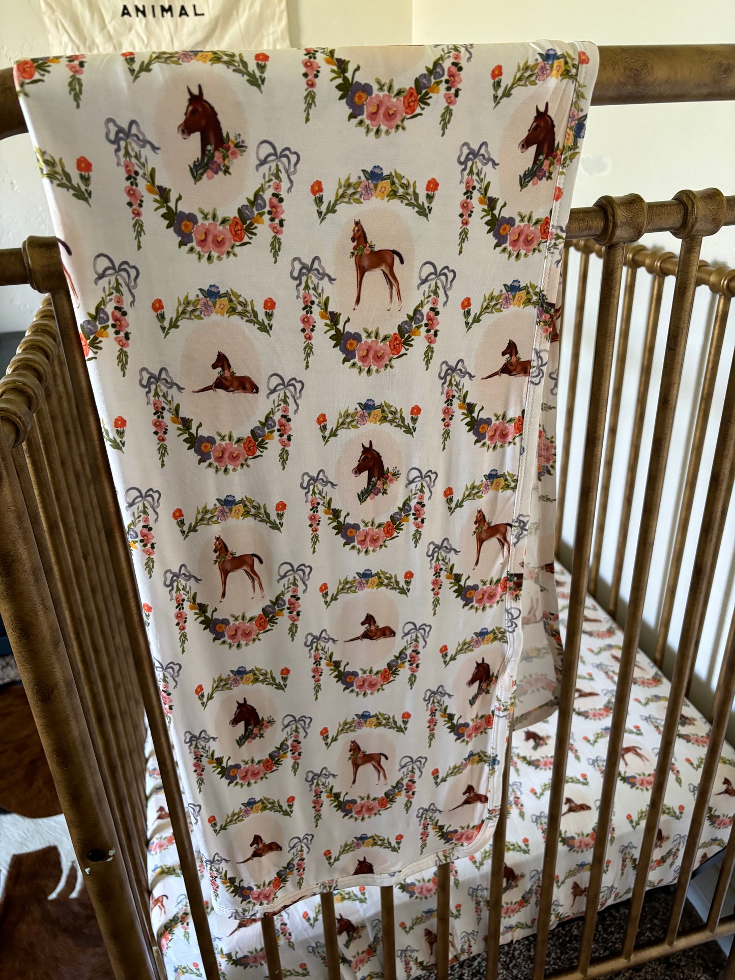 Painted Foal Bamboo Swaddle Blanket