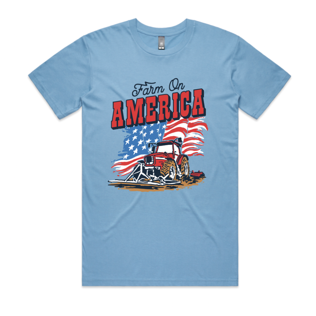 Farm On America (Adult) - Carolina Blue