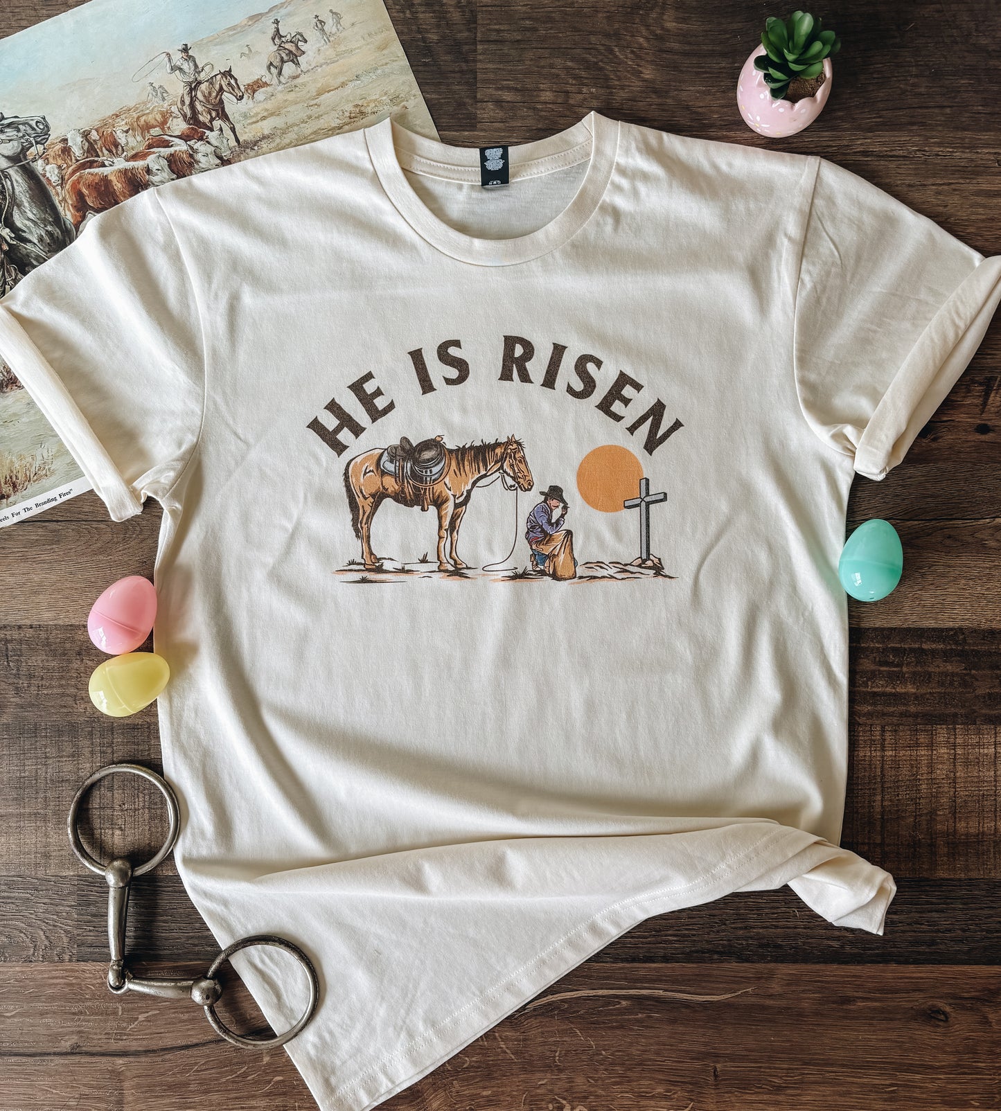 He Is Risen Adult Tee (Adult Medium) - Natural