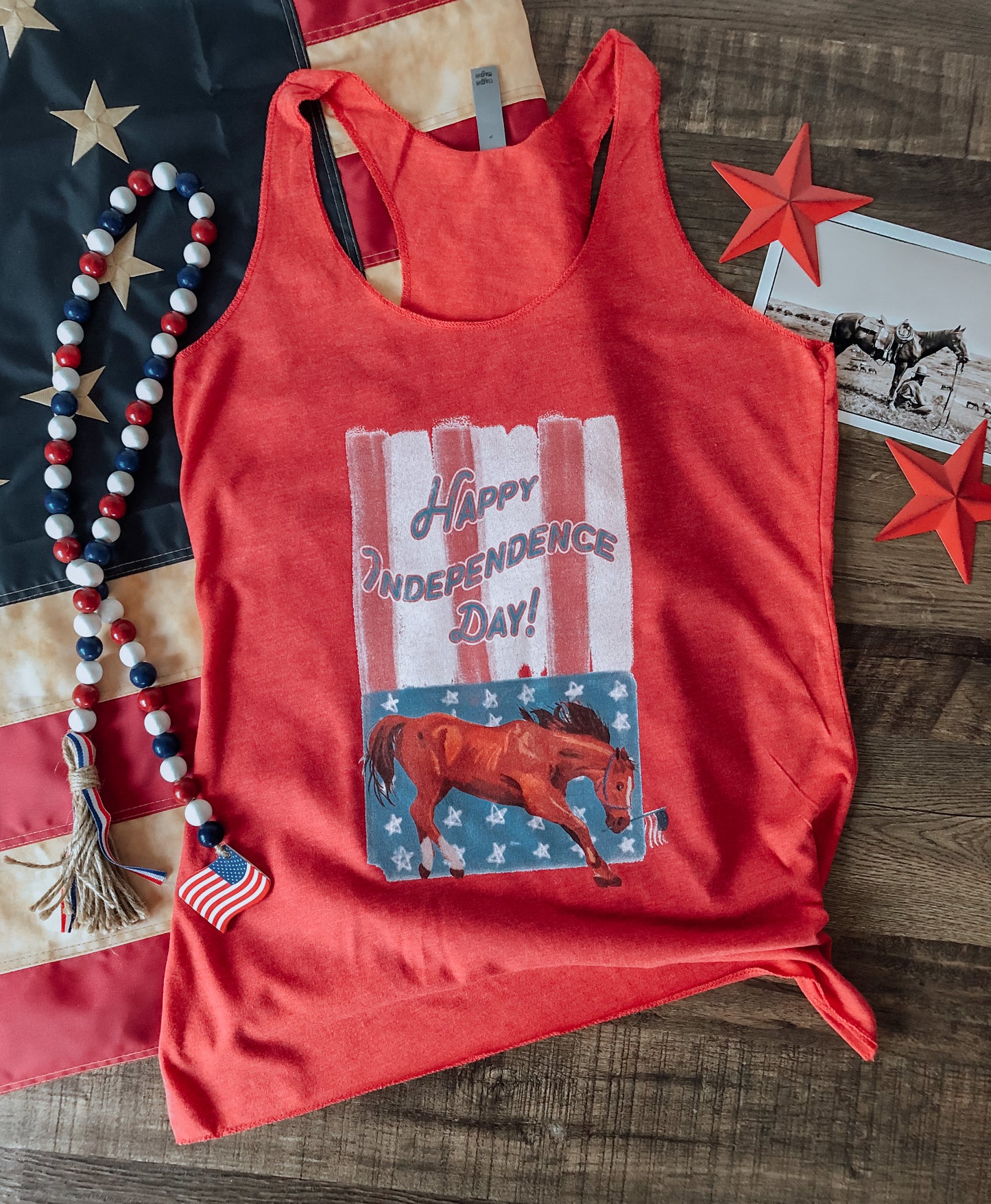 Independence Day Womens Tank - Vintage Red