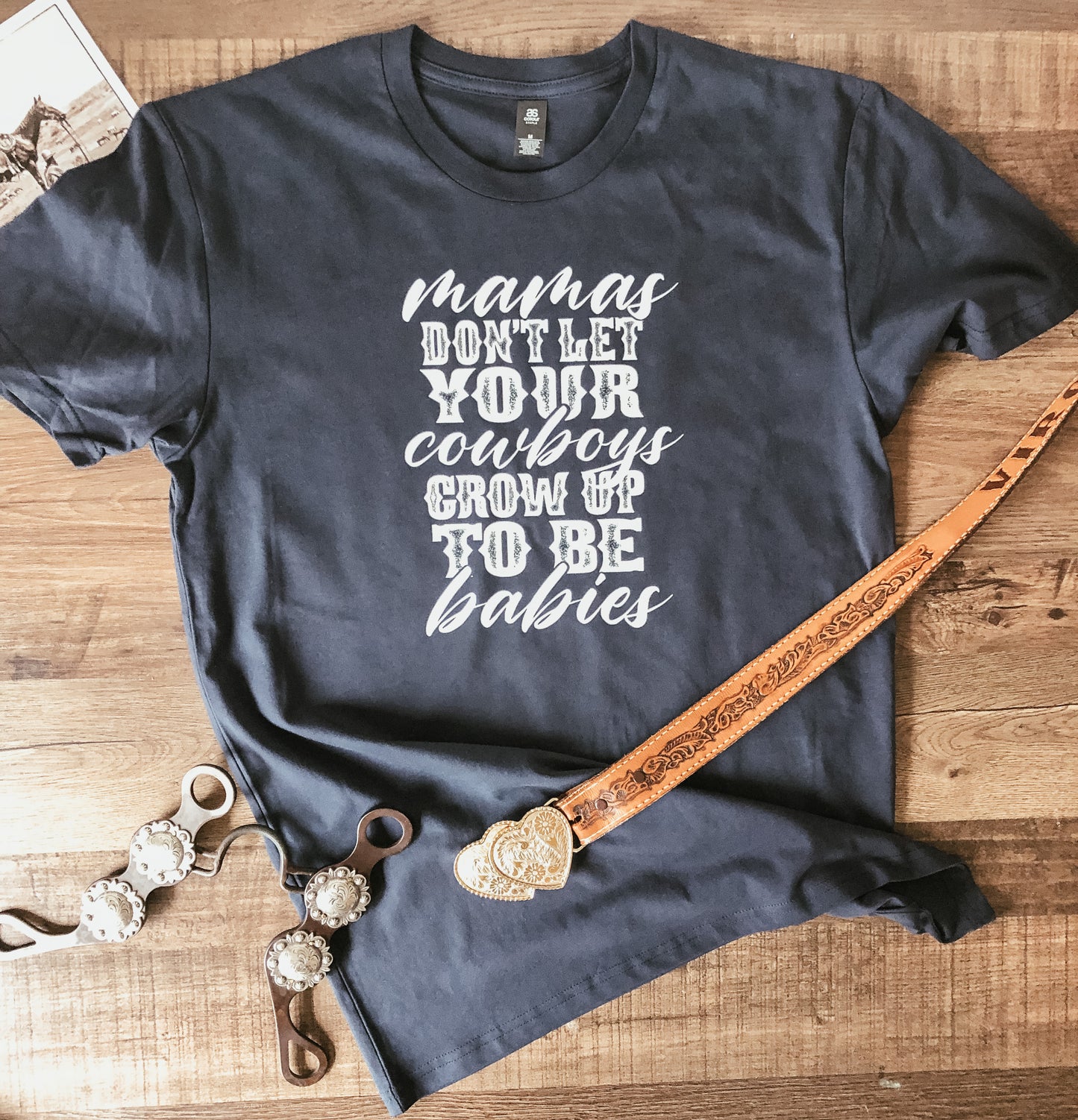 Mama's Don't Let Your Cowboys Grow Up To Be Babies (Adult Medium) - Navy