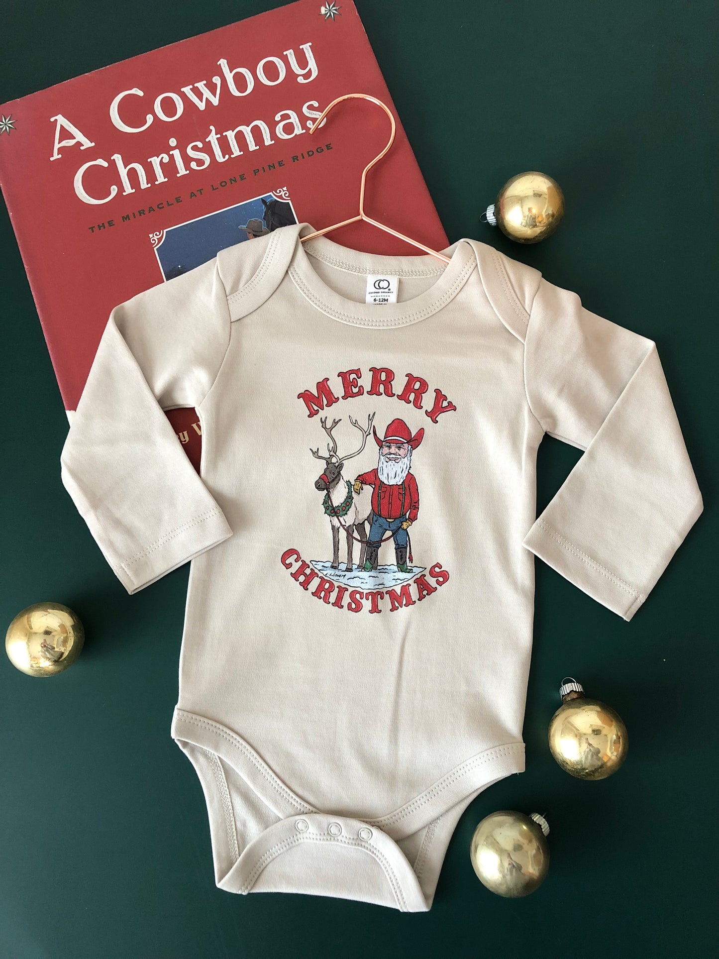 Merry Christmas Cowboy Santa (Baby, Toddler, & Youth) - Slate Grey