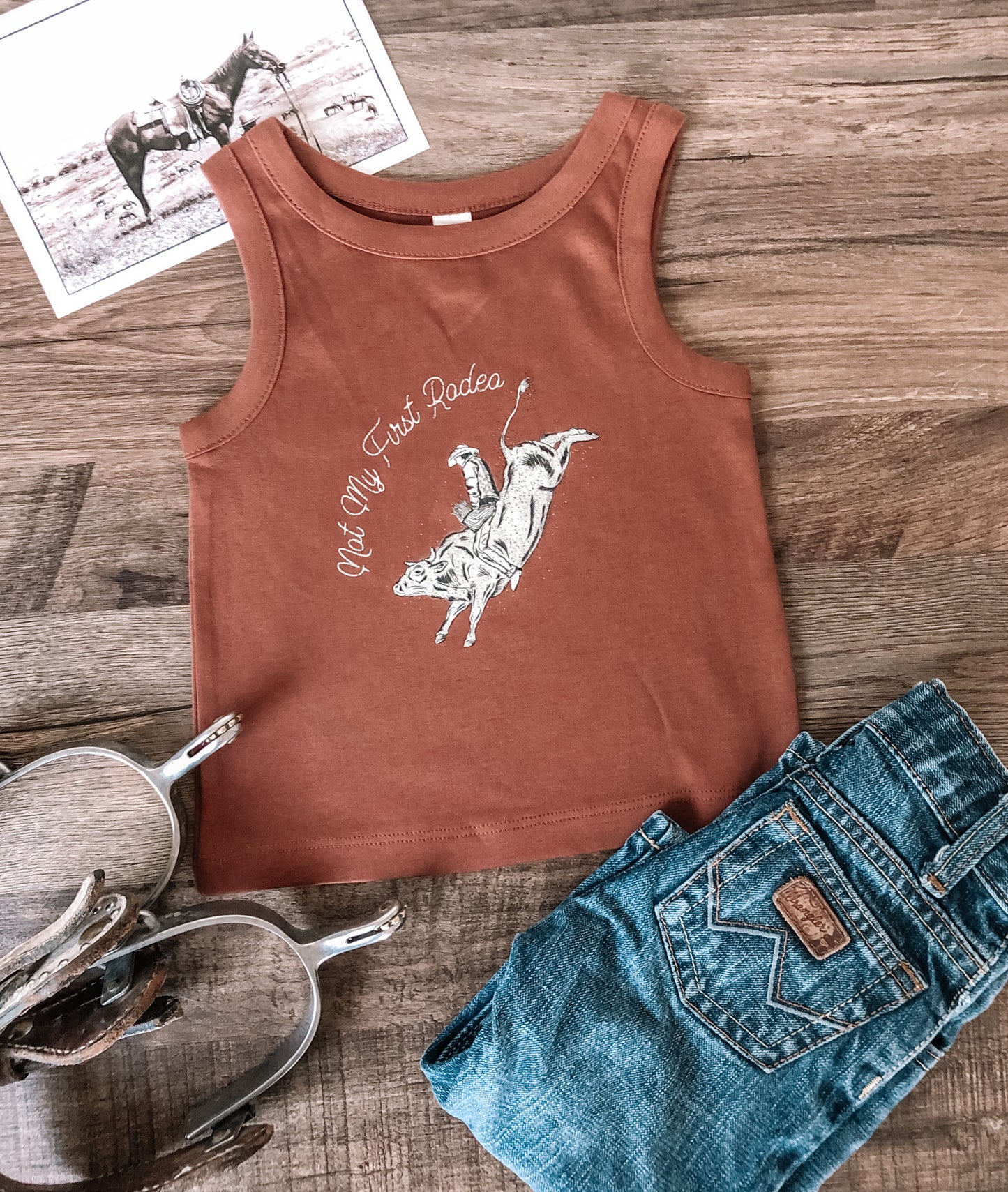 Not My First Rodeo Tank (Baby & Toddler) - Pecan