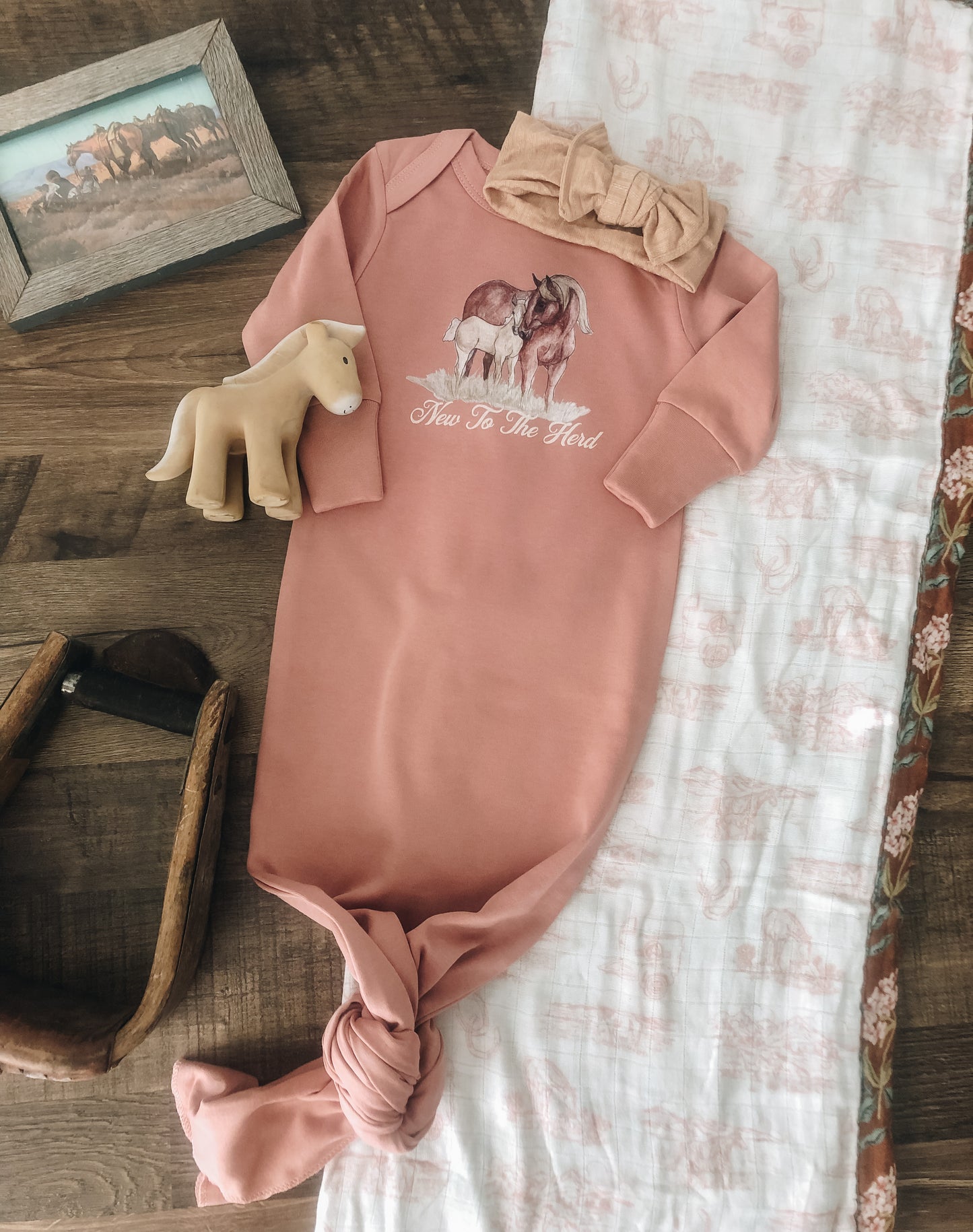 New to the Herd Horses Gown - Rose