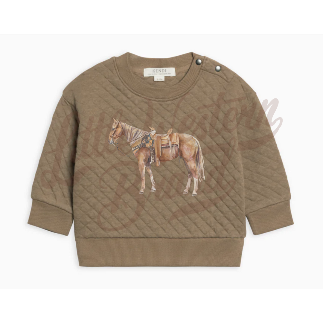 Painted Pally Quilted Jacquard Pullover (Baby & Toddler) - Taupe