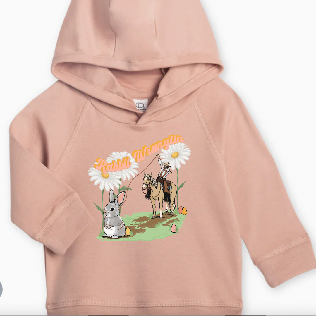 Rabbit Wranglin' Hooded Pullover (2T) - Blush