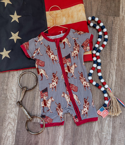 Red, White and Rodeo Bamboo Shorties (Baby)
