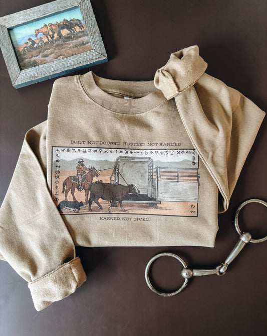 Rope and Load Crewneck Sweatshirt (Adult Large & XL) - Sand