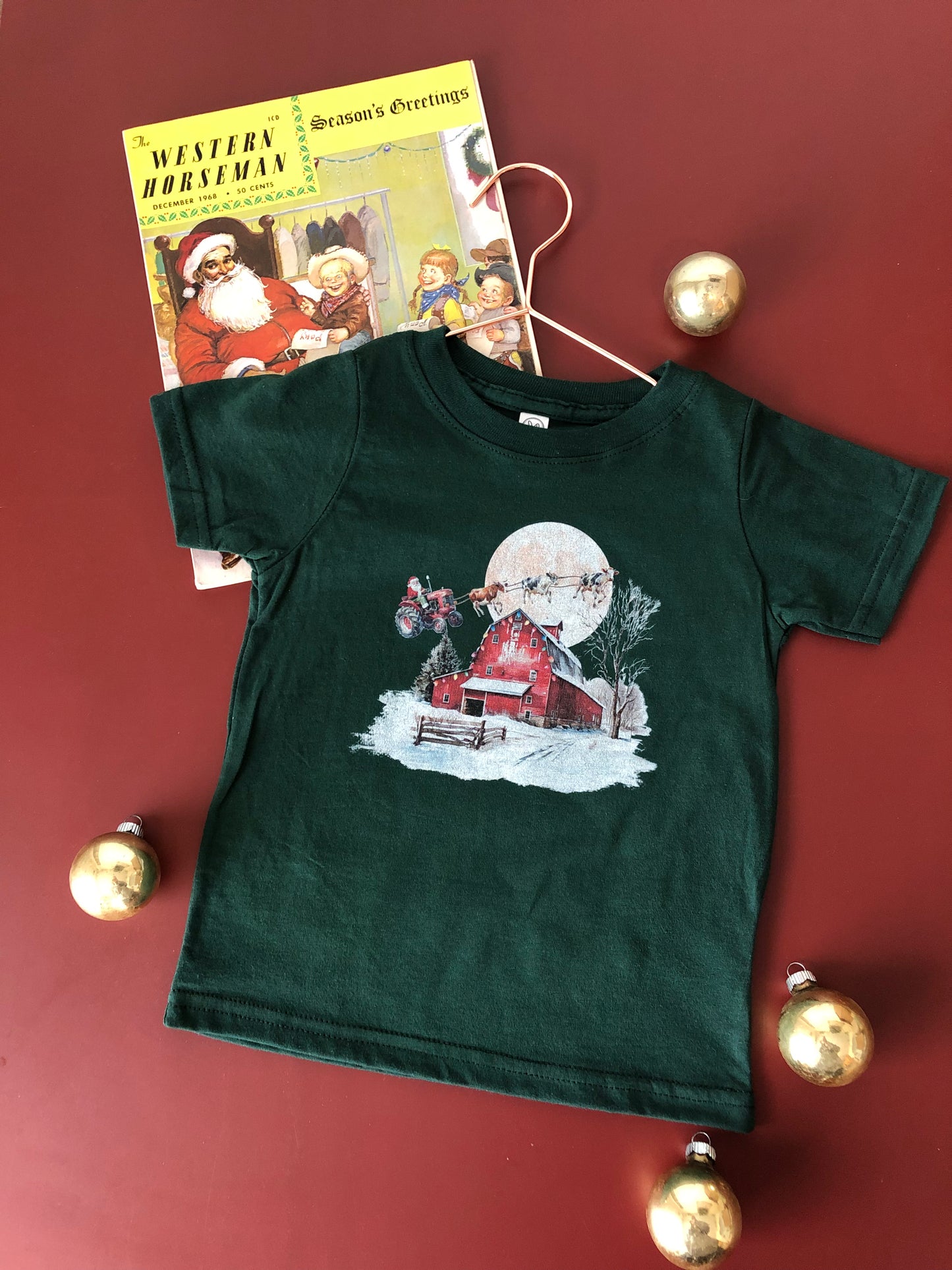 Santa on a Tractor (Baby, Toddler, & Youth) - Forest 2T