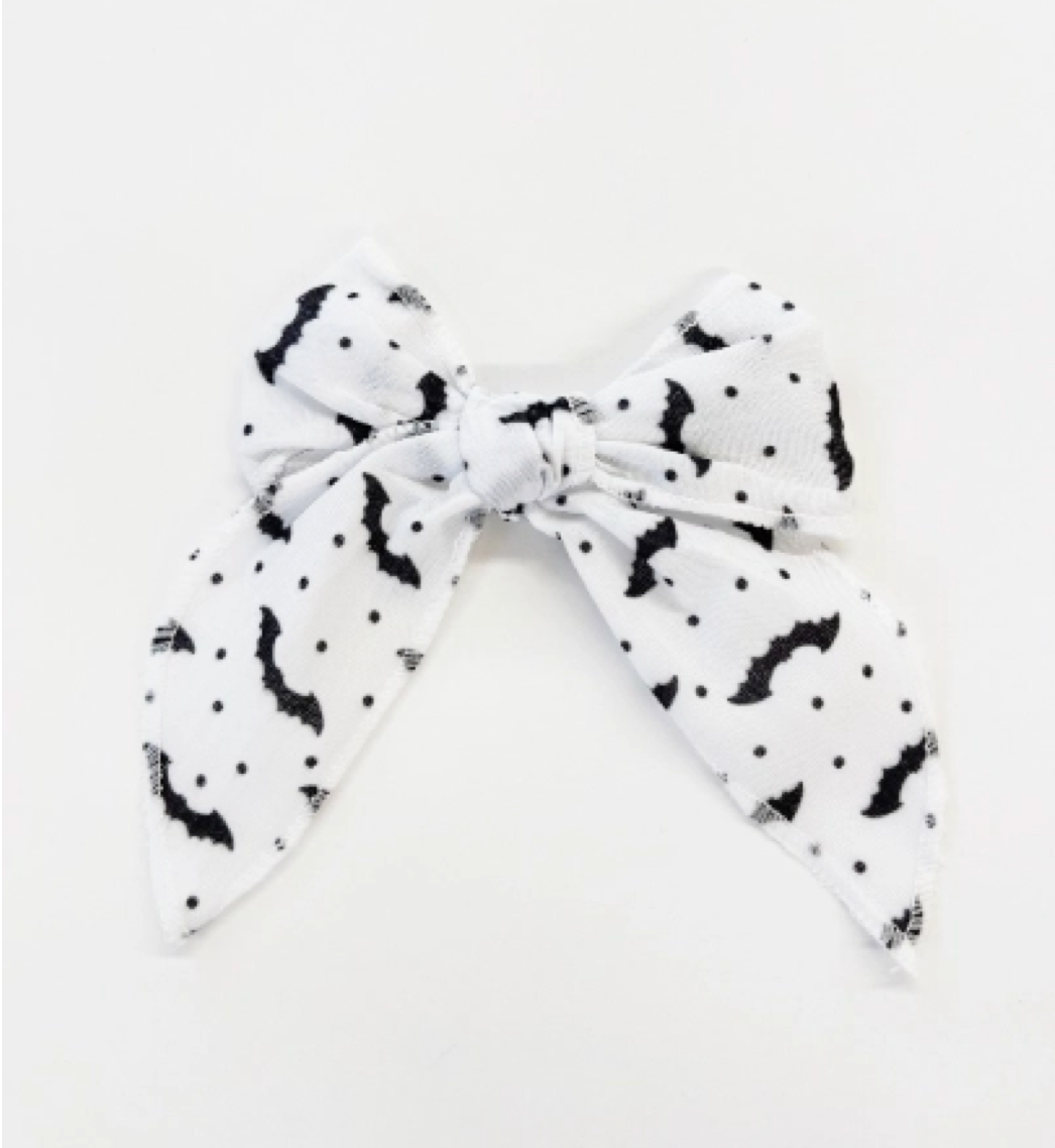 Spooky Bat Serged Cotton Bow