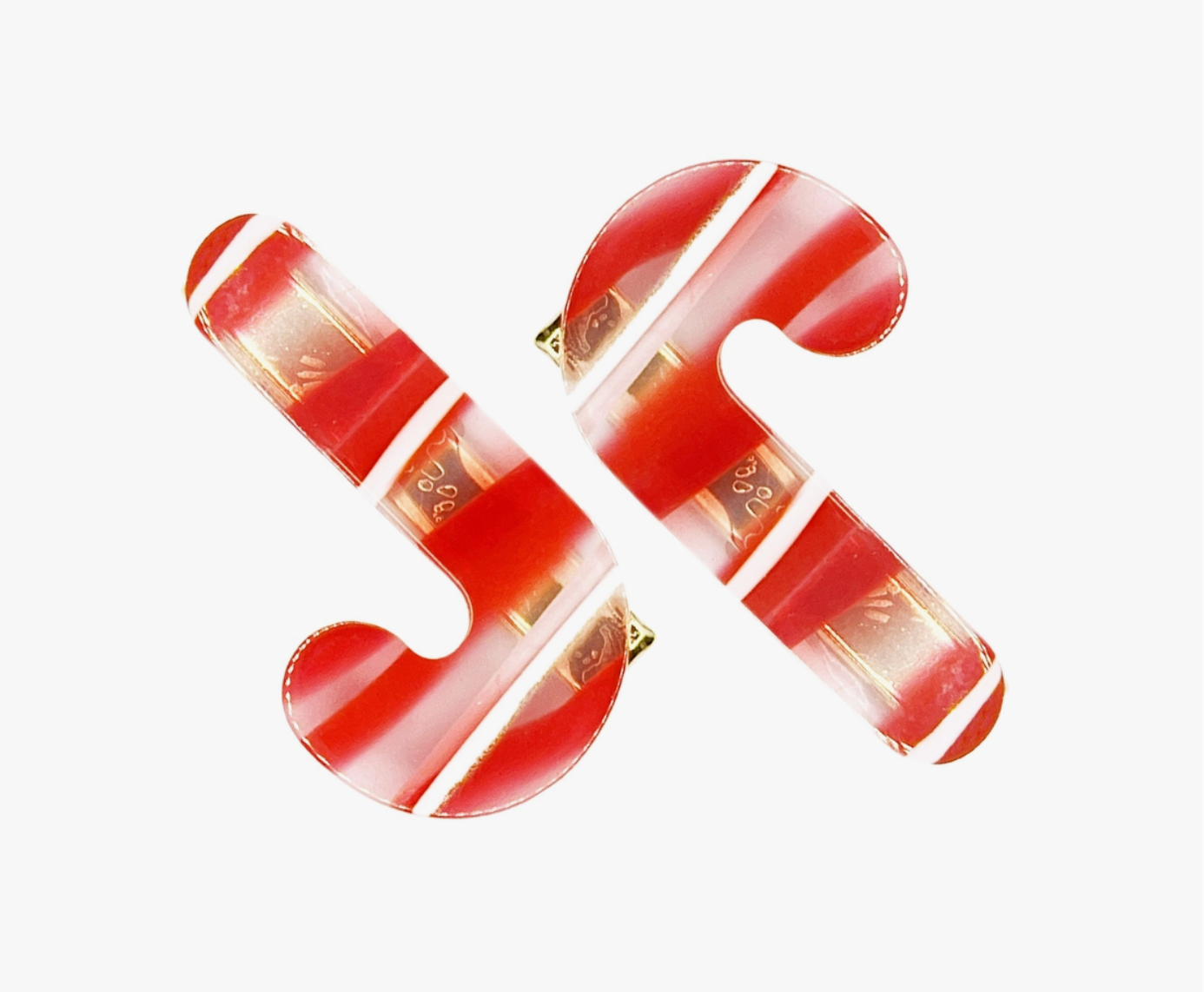 2PK Novelty Resin Clips: Candy Cane