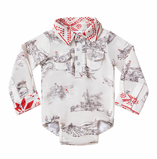 Christmas on the Range Pearl Snap Bodysuit (Baby)