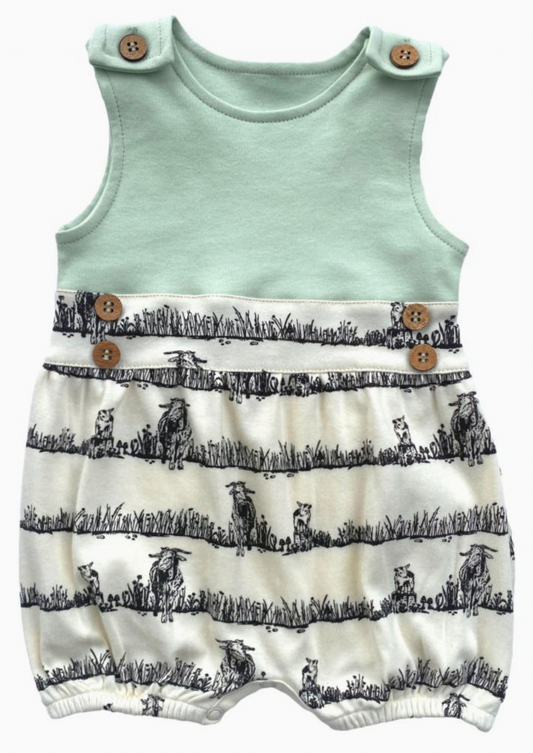 Billie & Kid Organic Cotton Bubble Romper - Mint