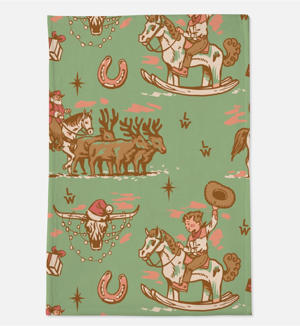 Vintage Western Christmas Minky Blanket (Pre-Order)