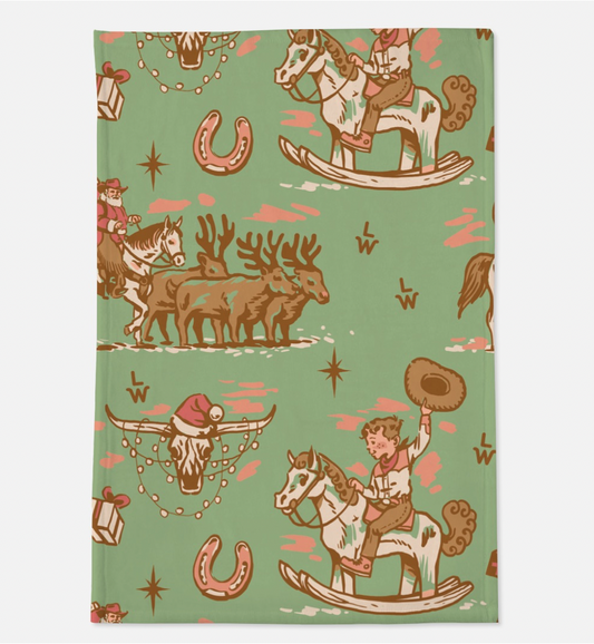 Vintage Western Christmas Minky Blanket (Pre-Order)