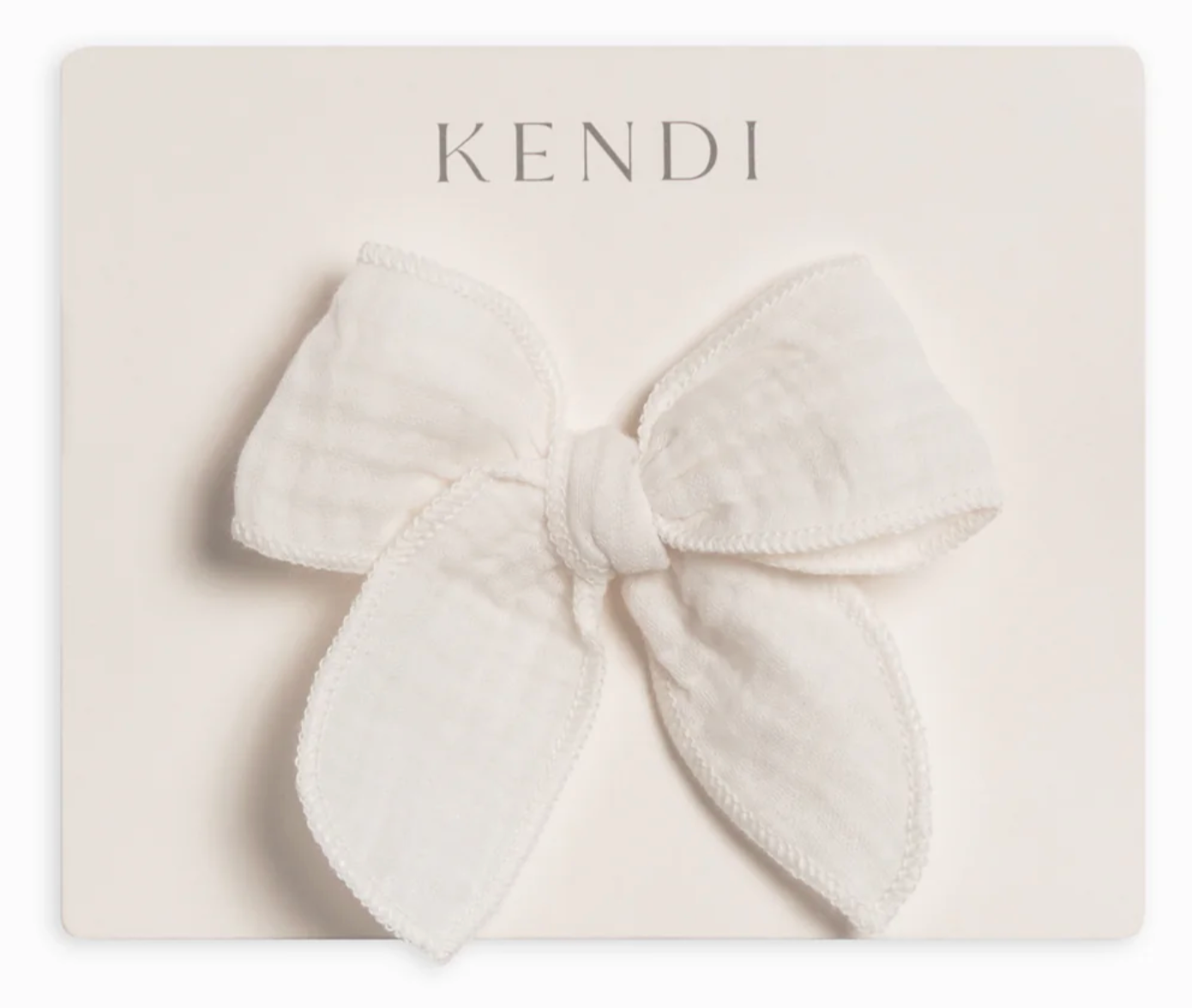 Coconut Muslin Bow Clip