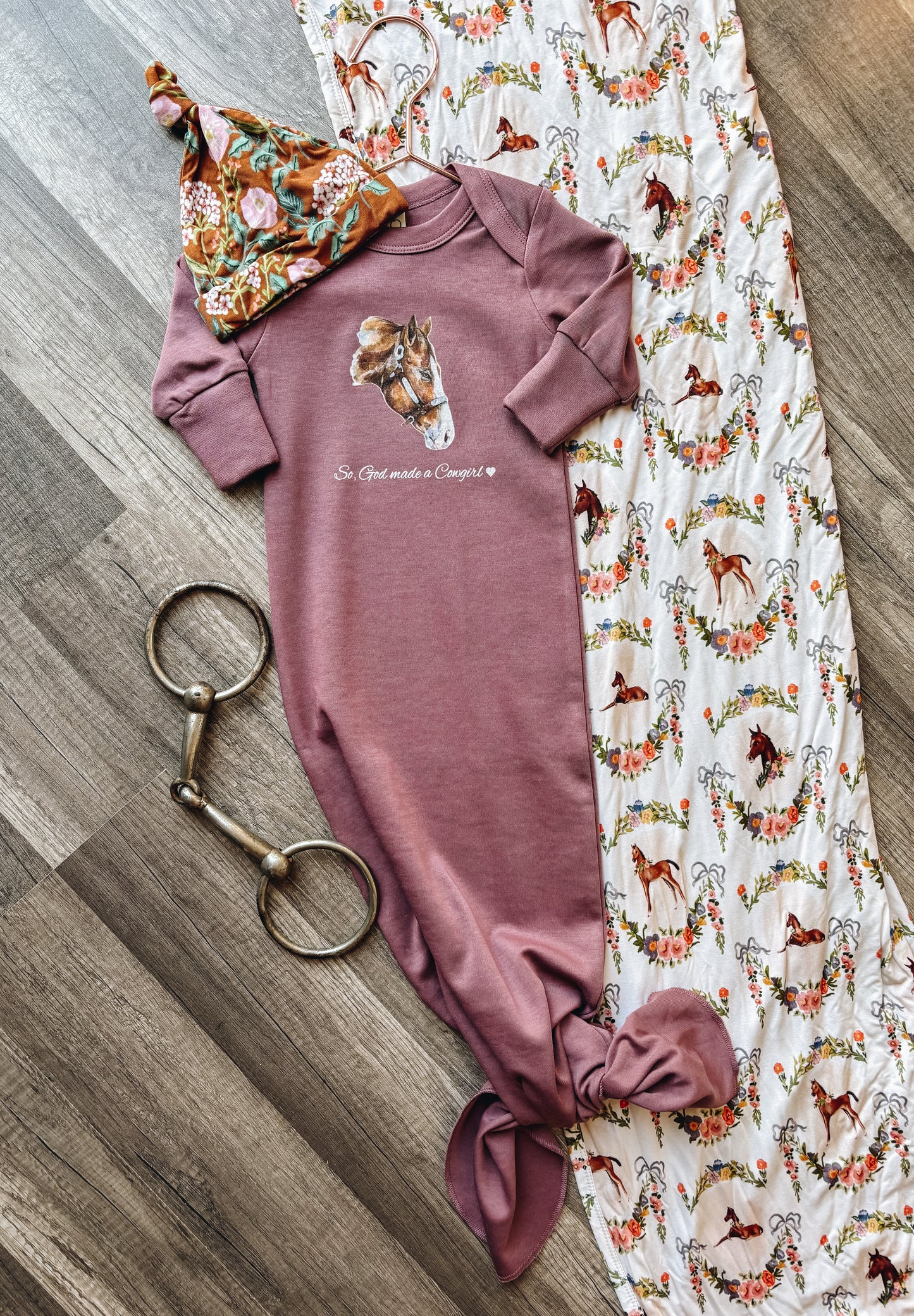 So, God Made a Cowgirl Infant Gown - Berry
