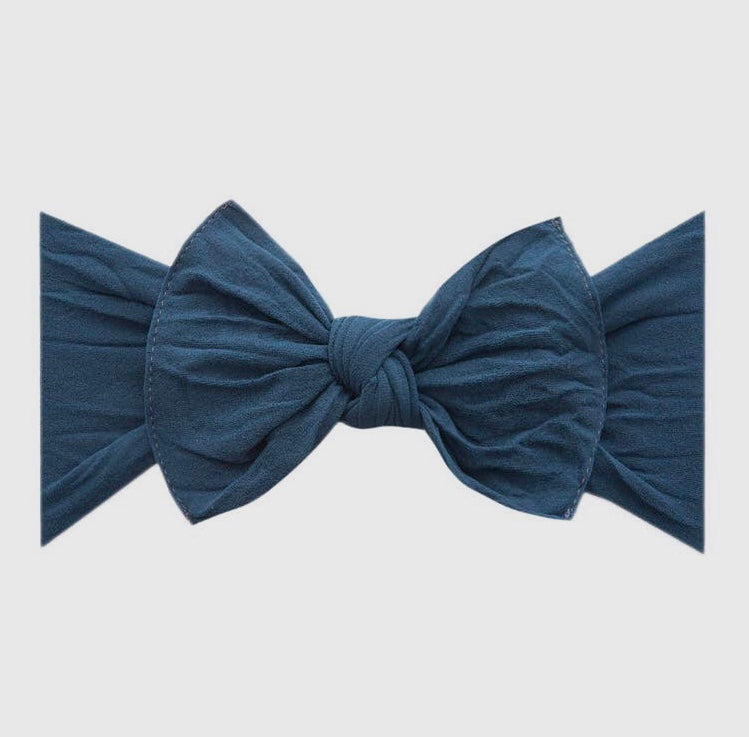 Knot Headband Bow - Steel Blue