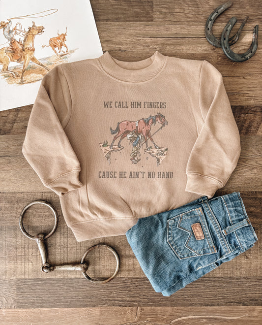We Call Him Fingers Crewneck Sweatshirt (10Y)