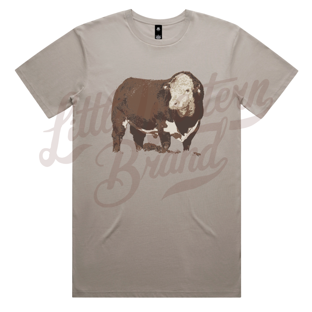 Vintage Hereford Tee (Adult Medium, Large, & 2XL) - Mushroom